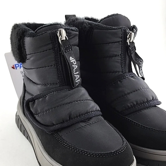 PAJAR Youth Black Winter Waterproof Boots Velcro Insulated Rated -30c Size US 1 - Picture 8 of 15